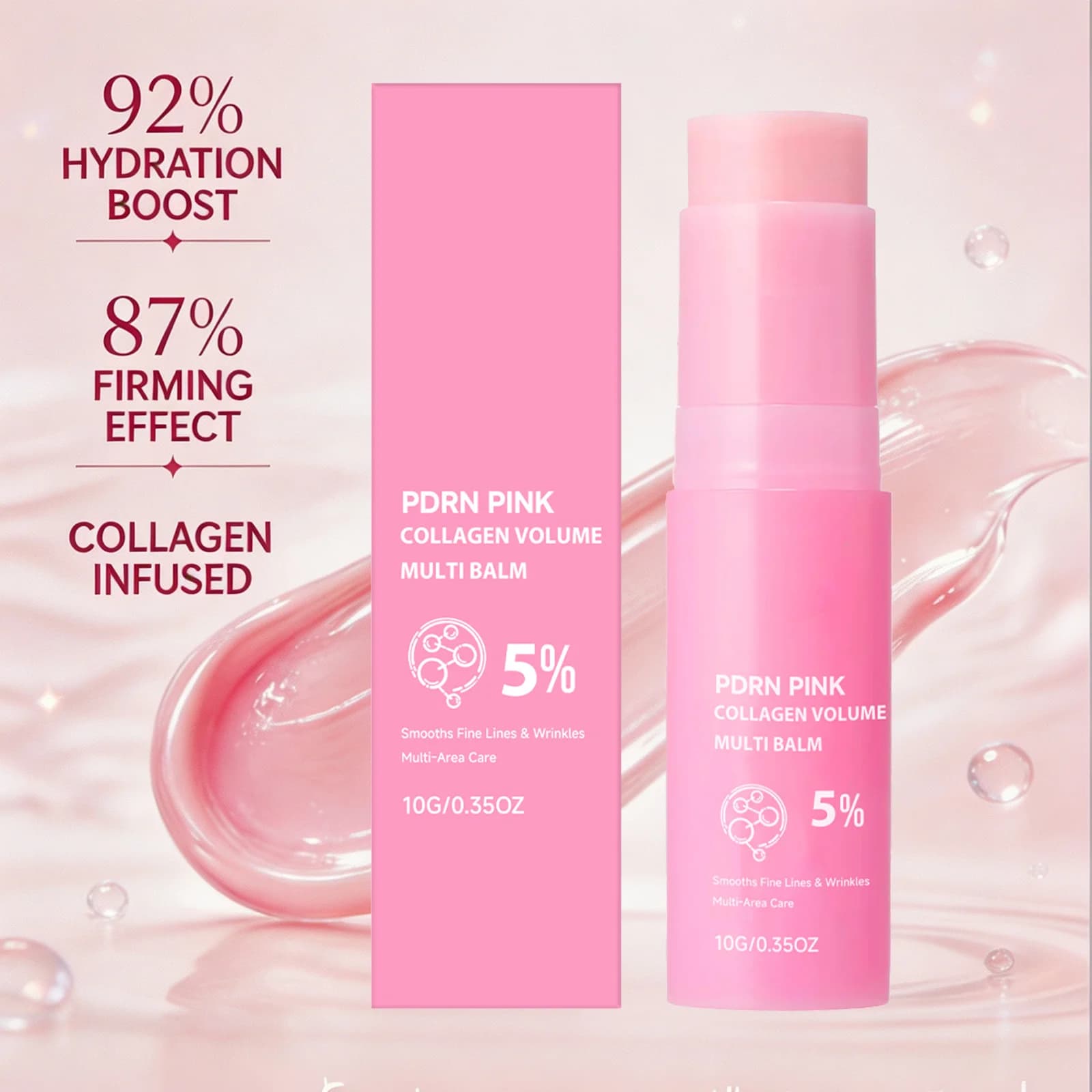 PDRN Pink Collagen Volume Multi Balm Stick Soothing Moisturizer Repair Face Cream Anti Aging Firming Skin For Eye Neck Forehead