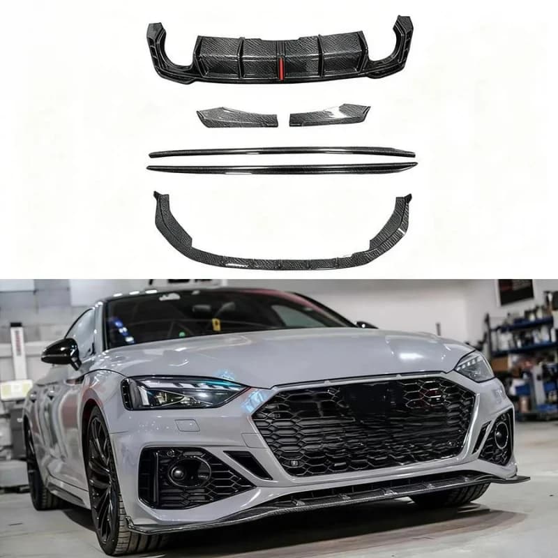 Accessori Auto Premium RS5: Diffusore Posteriore in Fibra di Carbonio, Labbro Anteriore, Minigonne Laterali SPS, Kit Carrozzeria A5 S5 RS5 B9.5 Co - Durevoli