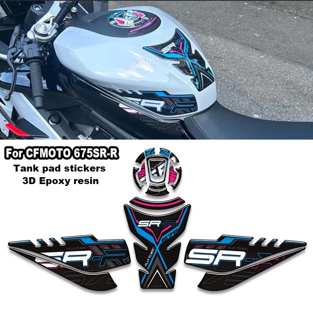 Moto Serbatoio Carburante Lato Antiscivolo Protezione Pad Ginocchio Grip 3D Adesivi Accessori Per CFMOTO 675SR-R 675sr SR 675 675 SR R