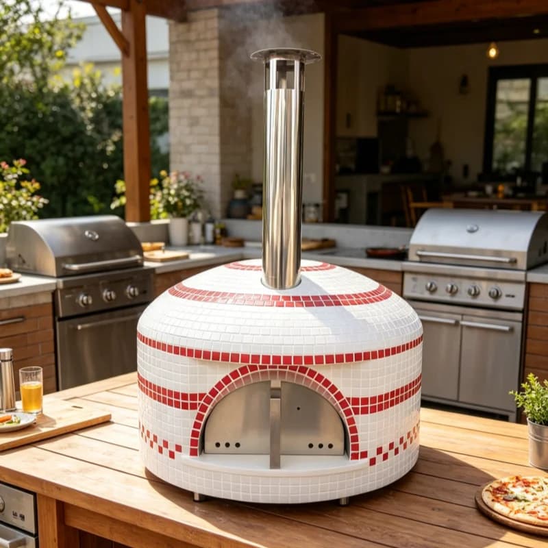 hj-Professional 12 Inch Outdoor Wood Fired Pizza Oven Commercial Pizza Oven for Restaurant Backyard@