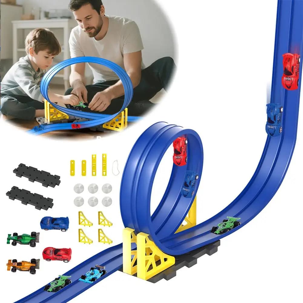 Set assemblato su pista fai-da-te Ragazzi e ragazze Educativi Scivolo a gravità Auto da corsa Giocattoli Lega di alluminio Pull-back Auto da corsa Regalo di compleanno