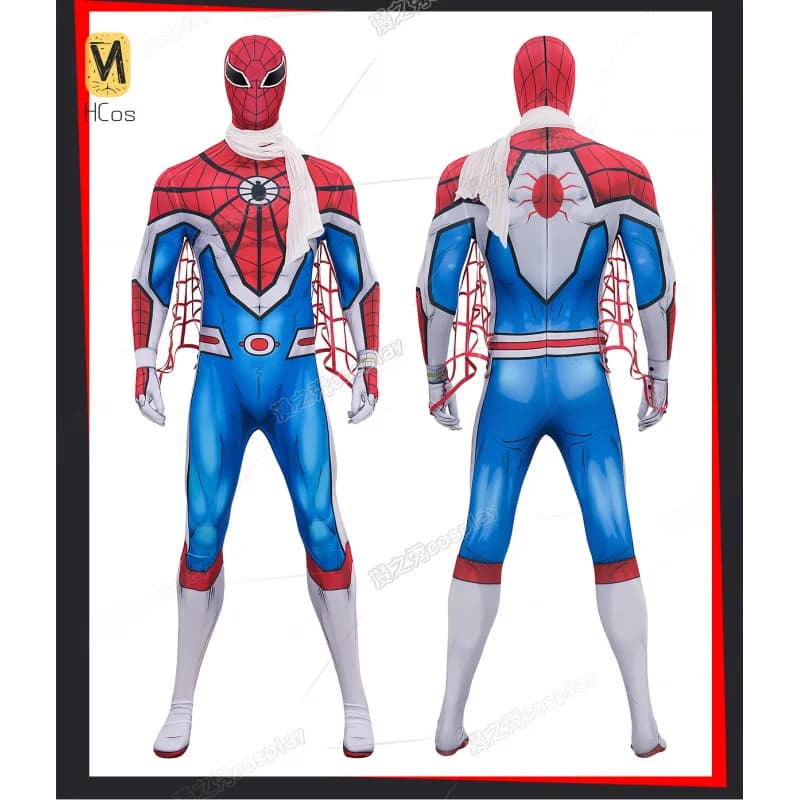 Film giapponese Spider Costume cosplay Tuta 3D Spider Web Sciarpa Copricapo Prop Halloween Carnevale Festa HCOS