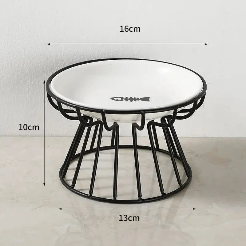 Elevated Ceramic Pet Bowl Food Water Feeding Bowl Stand Design for Cats Dogs Daily Supplies