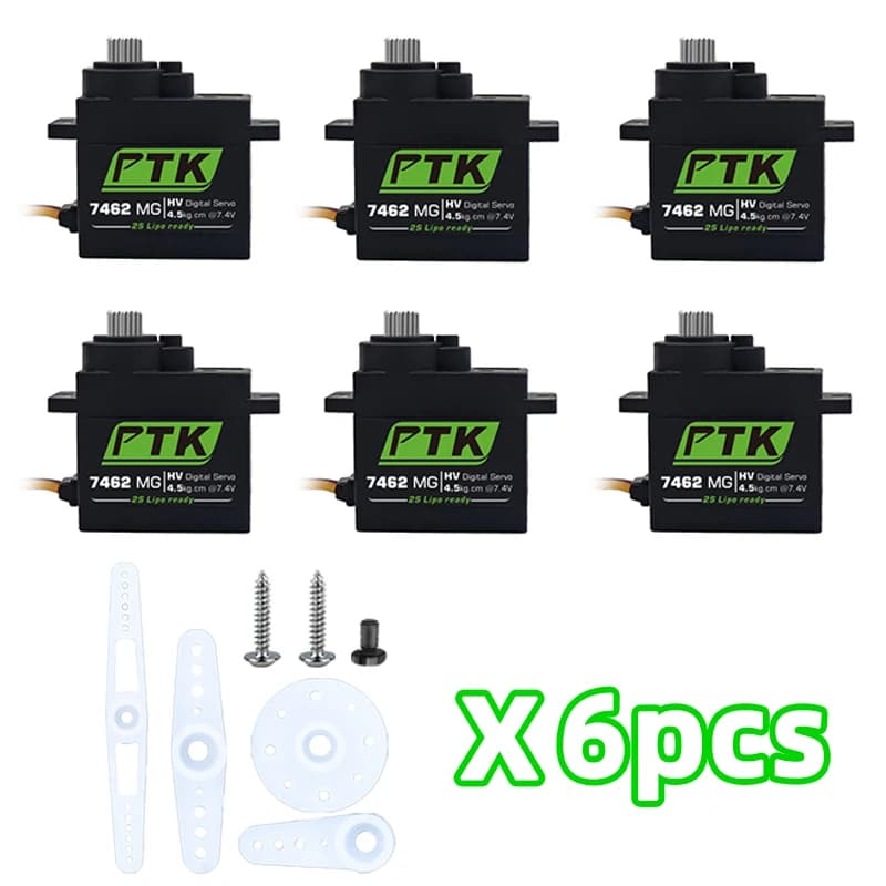 PTK 7462W MG Metal gear 9g micro servo 1/8 auto robot impermeabile modello aereo servo digitale ad ala fissa