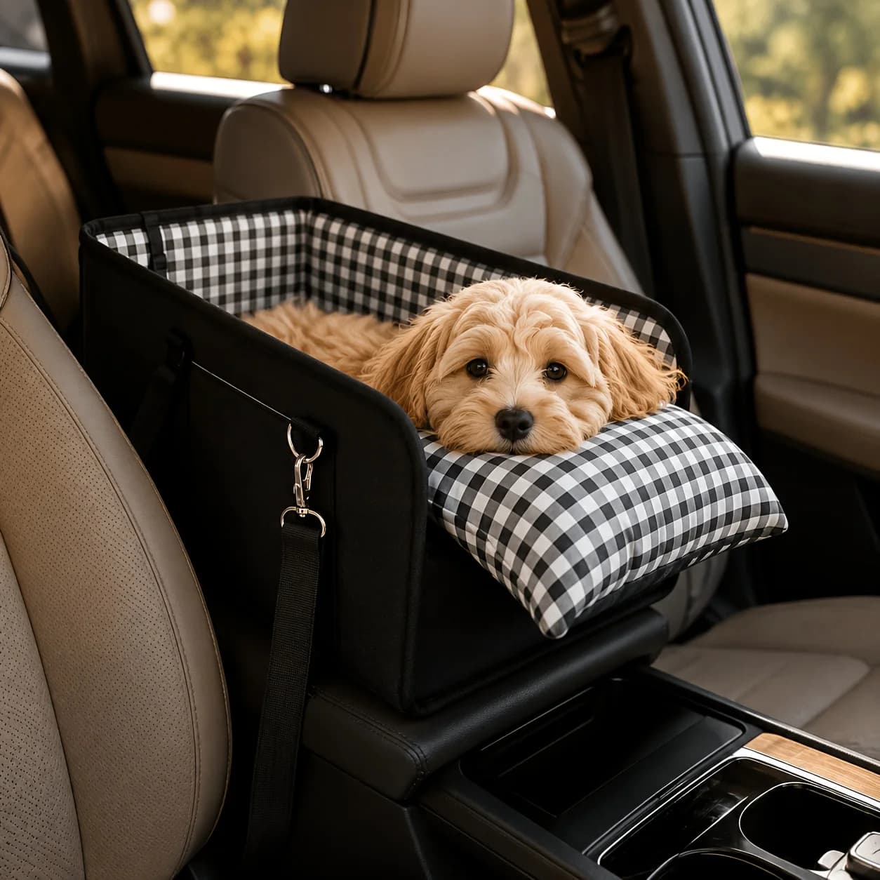 Foldable Dog Car Seat Anti Slip Pet Booster Seat With Safety Sturdy Frame Cushion Portable Heightening Seat For Small Dogs Under