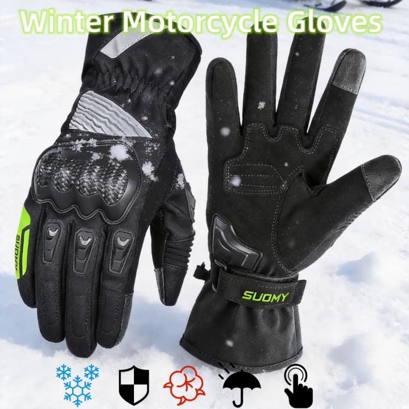 SUOMY Winter Lady Motorcycle Gloves Windproof Waterproof Warm Touchscreen Anti-Slip Motocross Riding Gear for Women Men Unisex