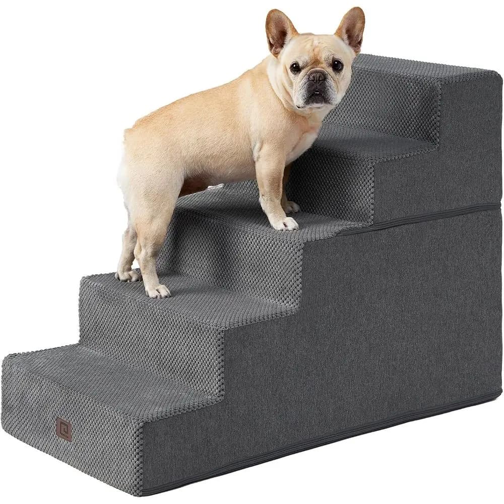 Scaletta per Cani o Letto Alto 63,5 cm, 5 Gradini Extra Larghi, Scalini per Animali Domestici o per Cani e Gatti di Piccola Taglia, Antiscivolo e Bilanciato