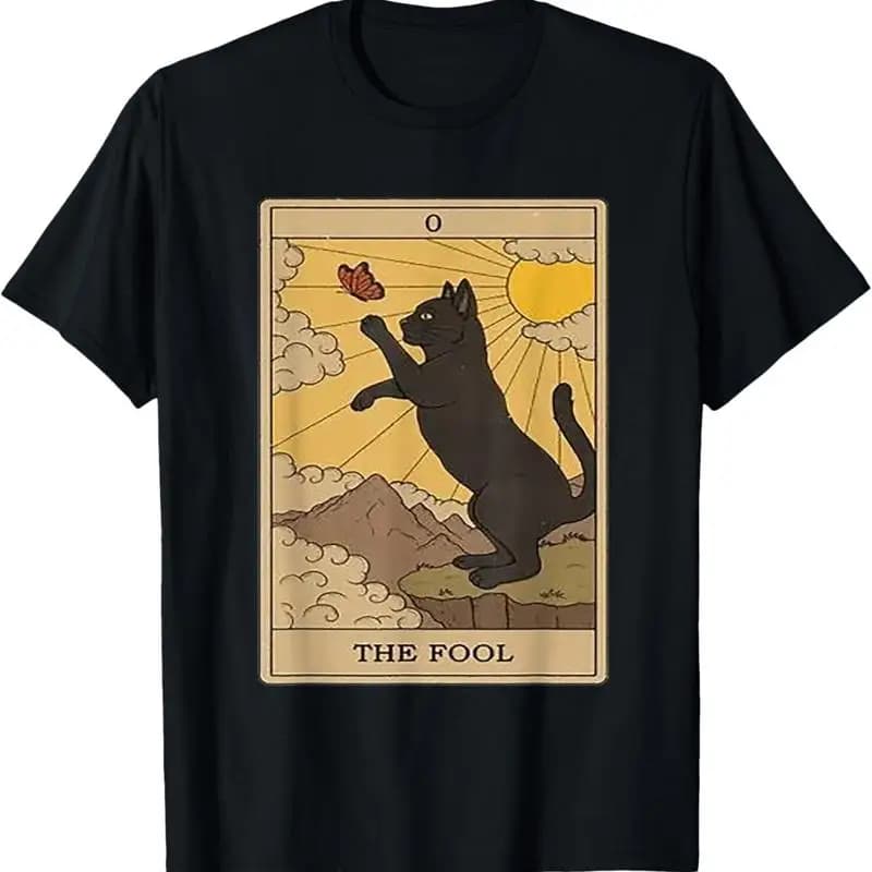 Maglietta del gatto della carta dei tarocchi The Fool