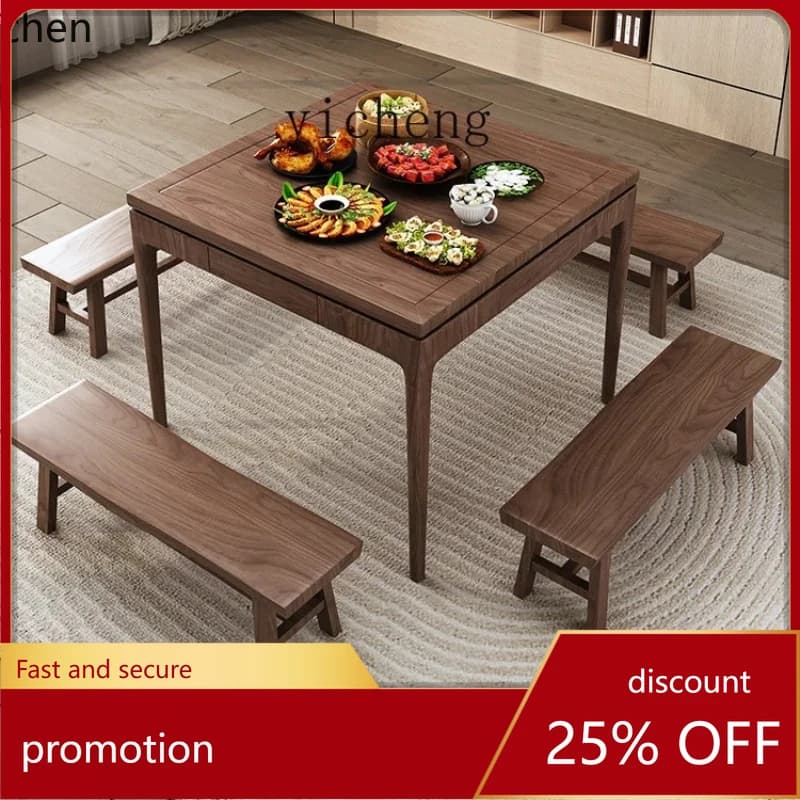 Set tavoli e sedie da pranzo HXL Tavolo quadrato Nuovo tavolo da gioco per scacchi e carte quadrato per la casa Zen cinese vecchio stile