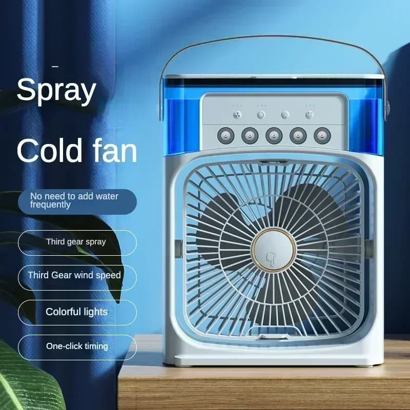 3 In 1 Household Small Air Cooler Portable Fan LED Night Light Air Conditioner Design With Humidifier USB Electric Fan