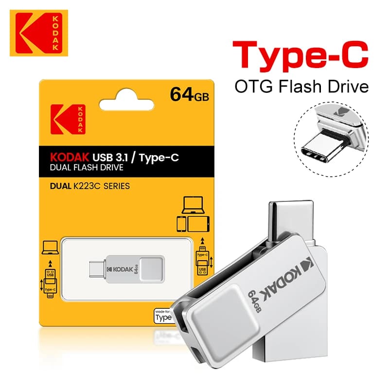 KODAK USB3.1 K223C 64 GB tipo c Chiavetta USB in metallo caU disco Chiavetta USB 3.1 Chiavetta di memoria
