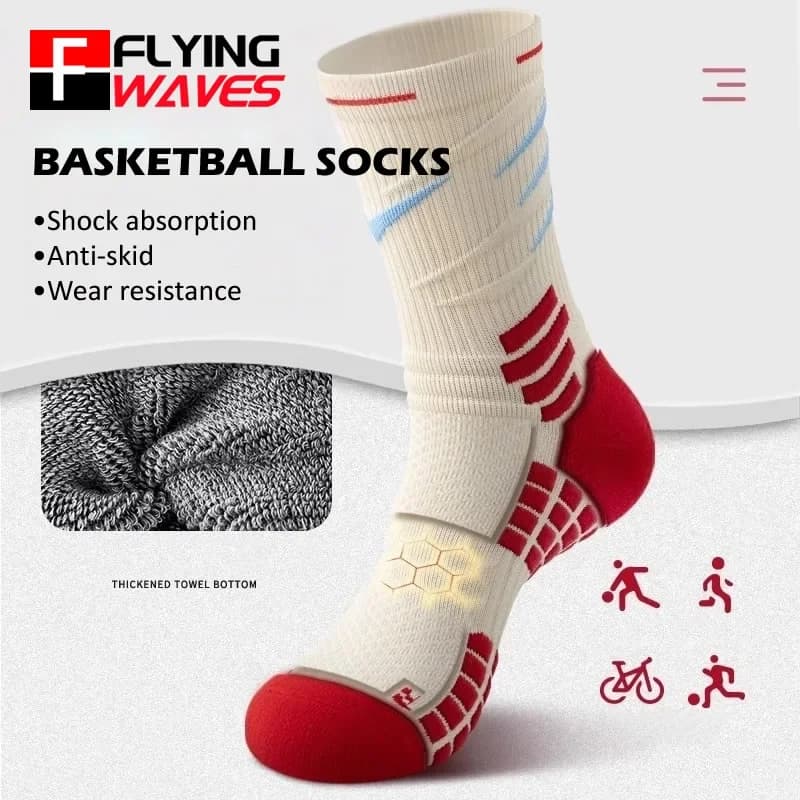 Sports Socks Elite Man Woman Shock Absorption Basket Cycling Socks Marathon Running Towels Scentproof Sound