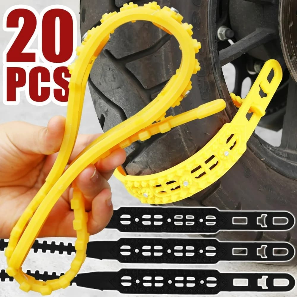 Catena da neve per auto in gomma per moto E-Bike Catena per pneumatici antiscivolo Fascetta per cavi per ruota di emergenza invernale universale Cintura antiscivolo regolabile