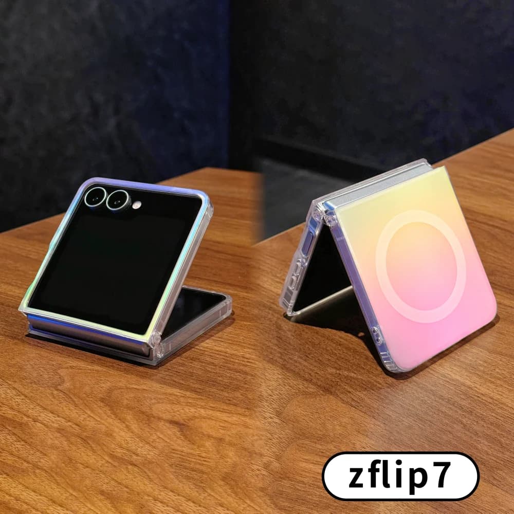 NEW Matte gradient rainbow Magnetic phone Case .Suitable For Samsung Galaxy Zflip 8 7 6 5 4 3 case
