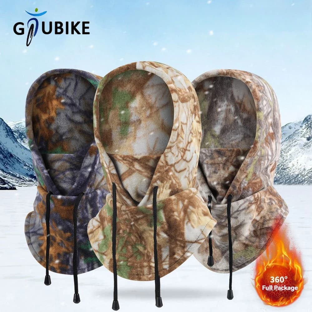 GTUBIKE Passamontagna in caldo pile per uomo Donna Maschera invernale Scaldacollo Berretto con cappuccio Copricapo termico antivento Berretti Bandana
