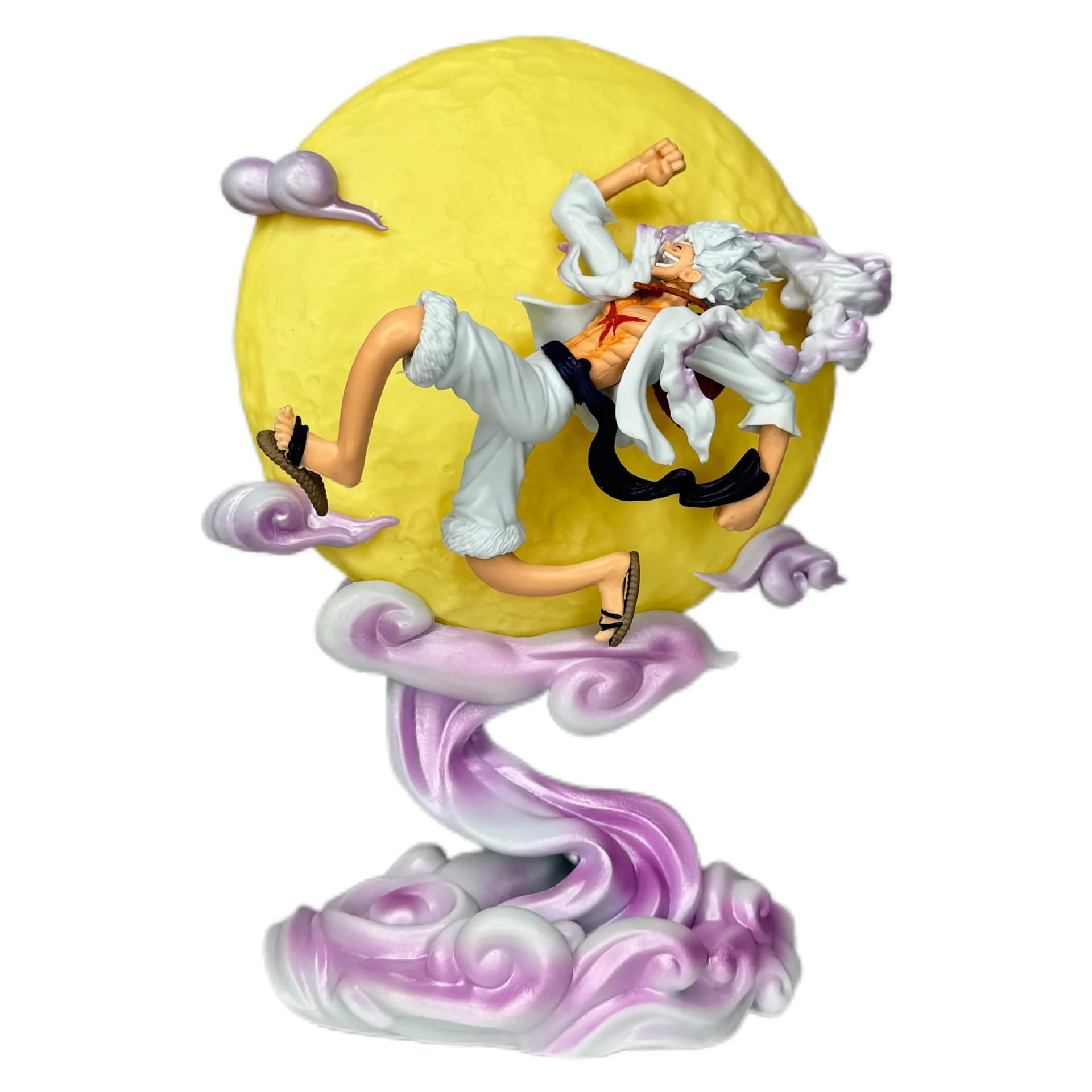 One Piece Anime Action Figure Gear 5 Monkey D. Rufy Flying to the Moon Figurine Glow Night Light Modello Decorazione della stanza Regalo