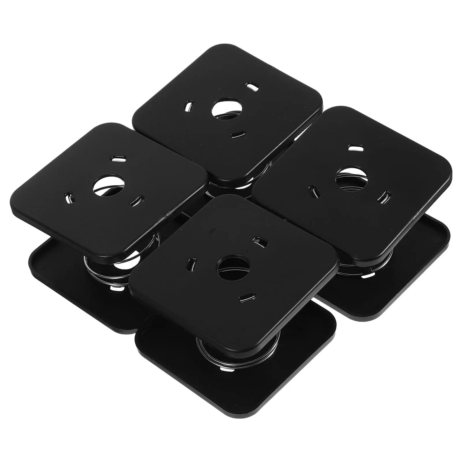 Molla per bagno con molla di sollevamento automatica, supporto elastico per scatola per fazzoletti da 4 pezzi. Dispenser per auto in carta in plastica nera per ufficio