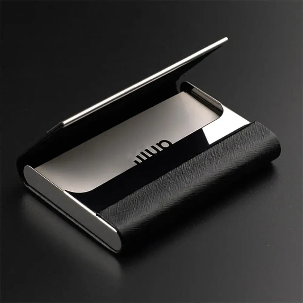 Porta carte di credito Rfid portafogli da uomo porta carte di credito porta biglietti da visita sottile in pelle PU di lusso con fibbia magnetica
