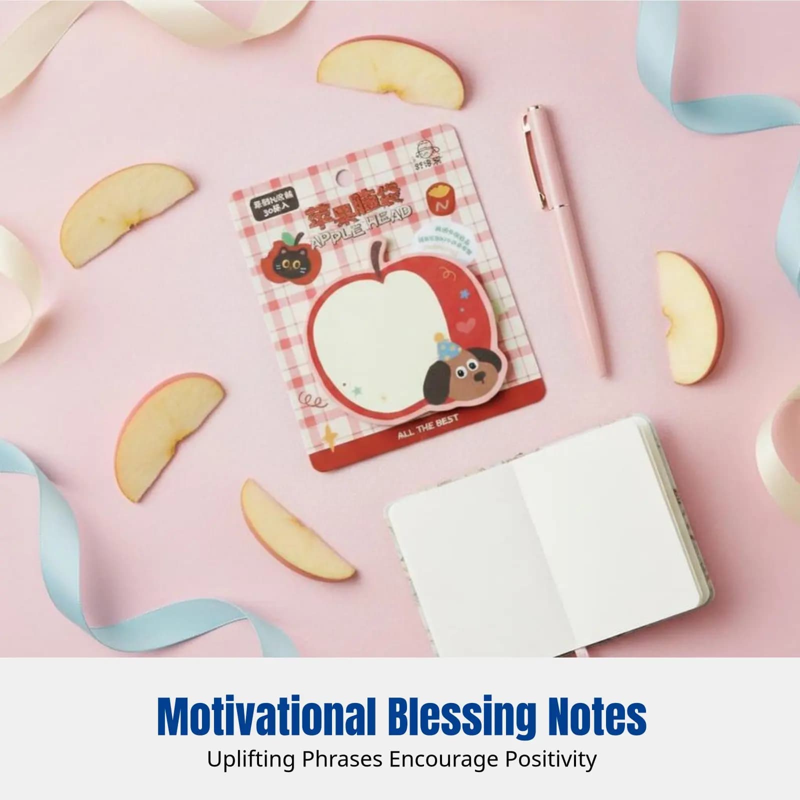 Fruit Cartoon Sticky Notes, Cute Red Fruit Notepad, Irregular Shape Stickers for Journaling, Notes, Reminders