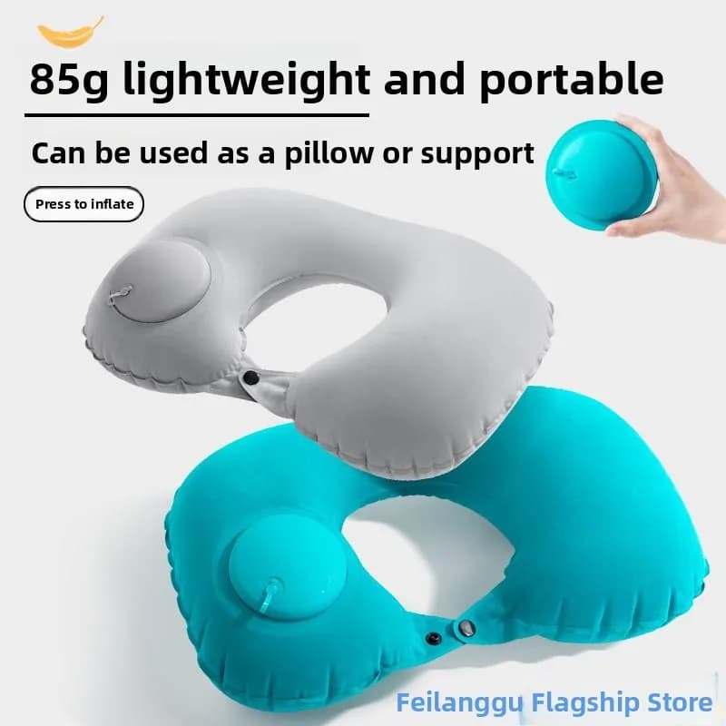 Cuscino Gonfiabile a U per il Collo, Portatile, per Viaggi in Aereo, Leggero e Compatto, Essenziale per il Supporto del Collo durante il Sonno