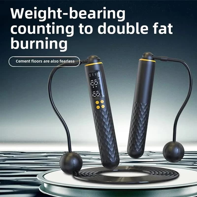 Smart Count Jumping Rope Weights Holder No String Double Purpose Exercise Fitness Steel Wire White-A12I