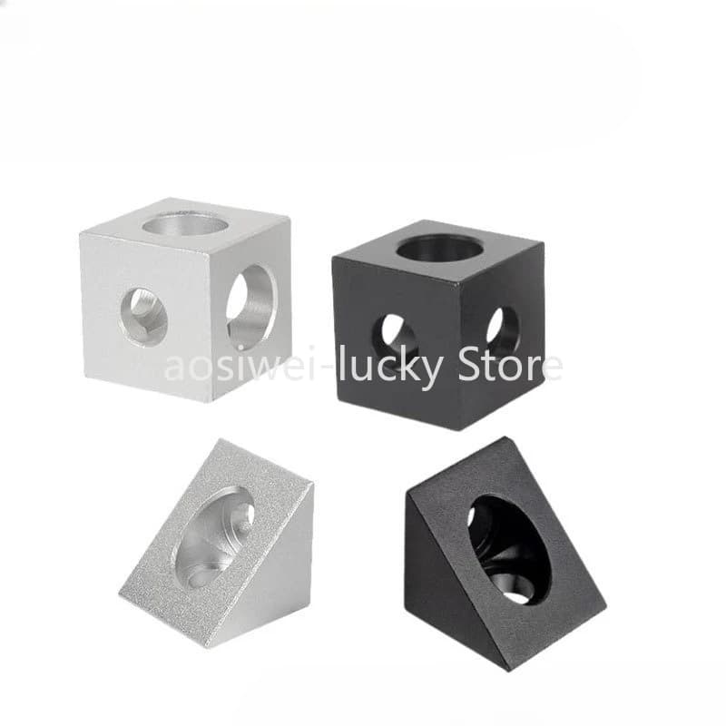 8 pz/pacco Profilo In Alluminio Serie 2020 Blocco Cubo Staffa Cubo Connettore A Tre Vie Cubo di Estrusione di Alluminio Da 90 Gradi Stampante 3D