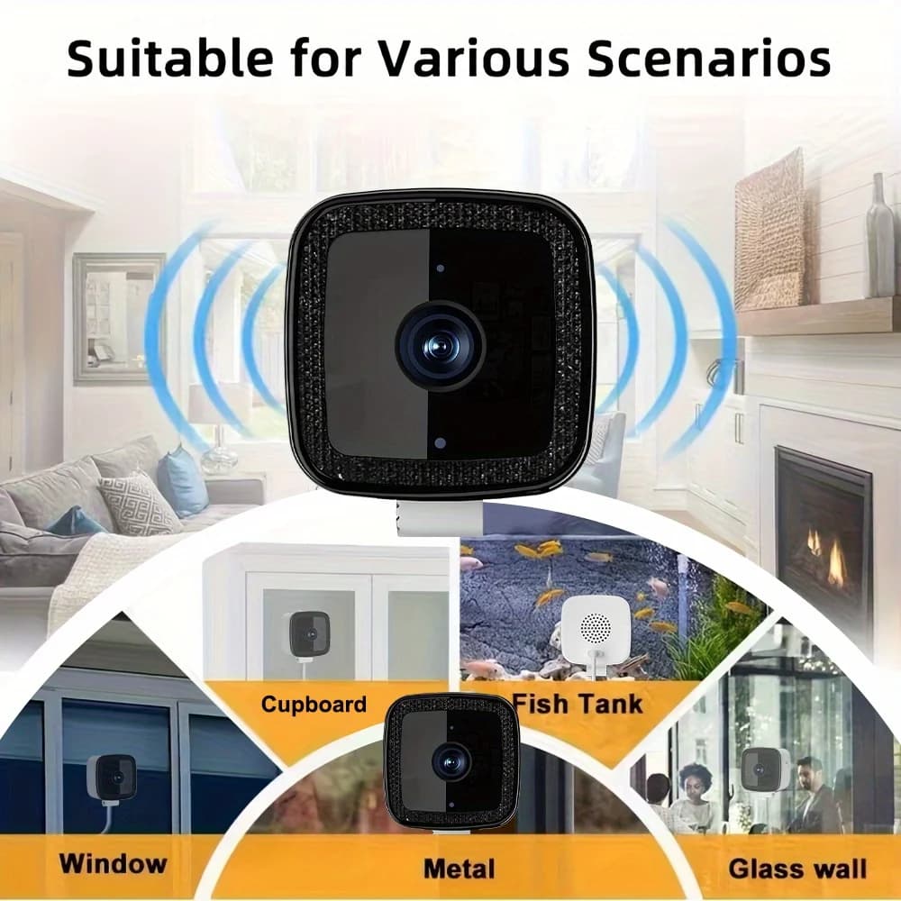 Telecamera WiFi per Finestre Tahlitech con Visione Notturna a Colori, Audio Bidirezionale, Monitoraggio per Sicurezza Domestica e Bambini