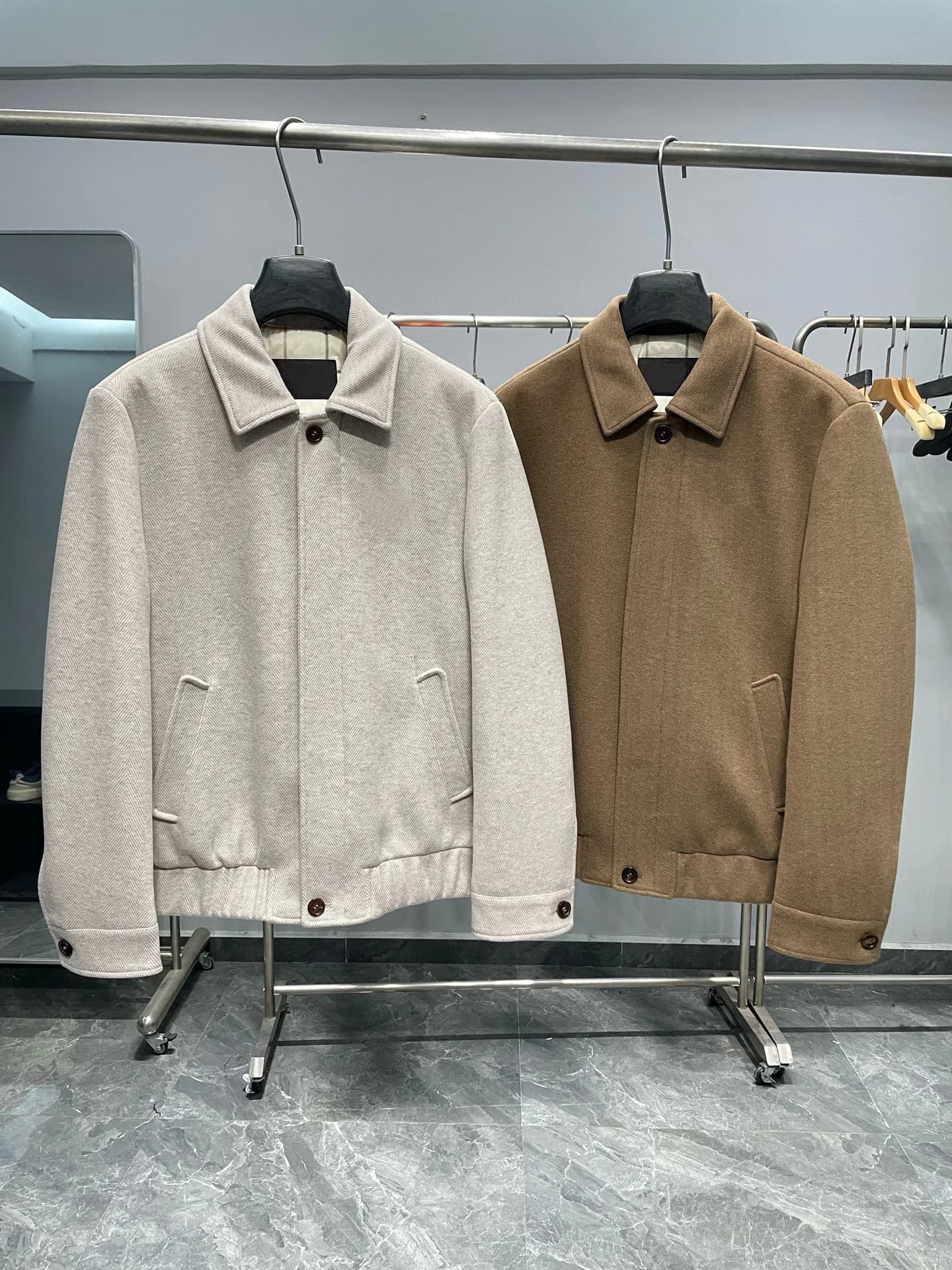 Ligentleman Giacca da uomo in misto lana autunno inverno, casual, elegante, stile urbano, con orlo dritto