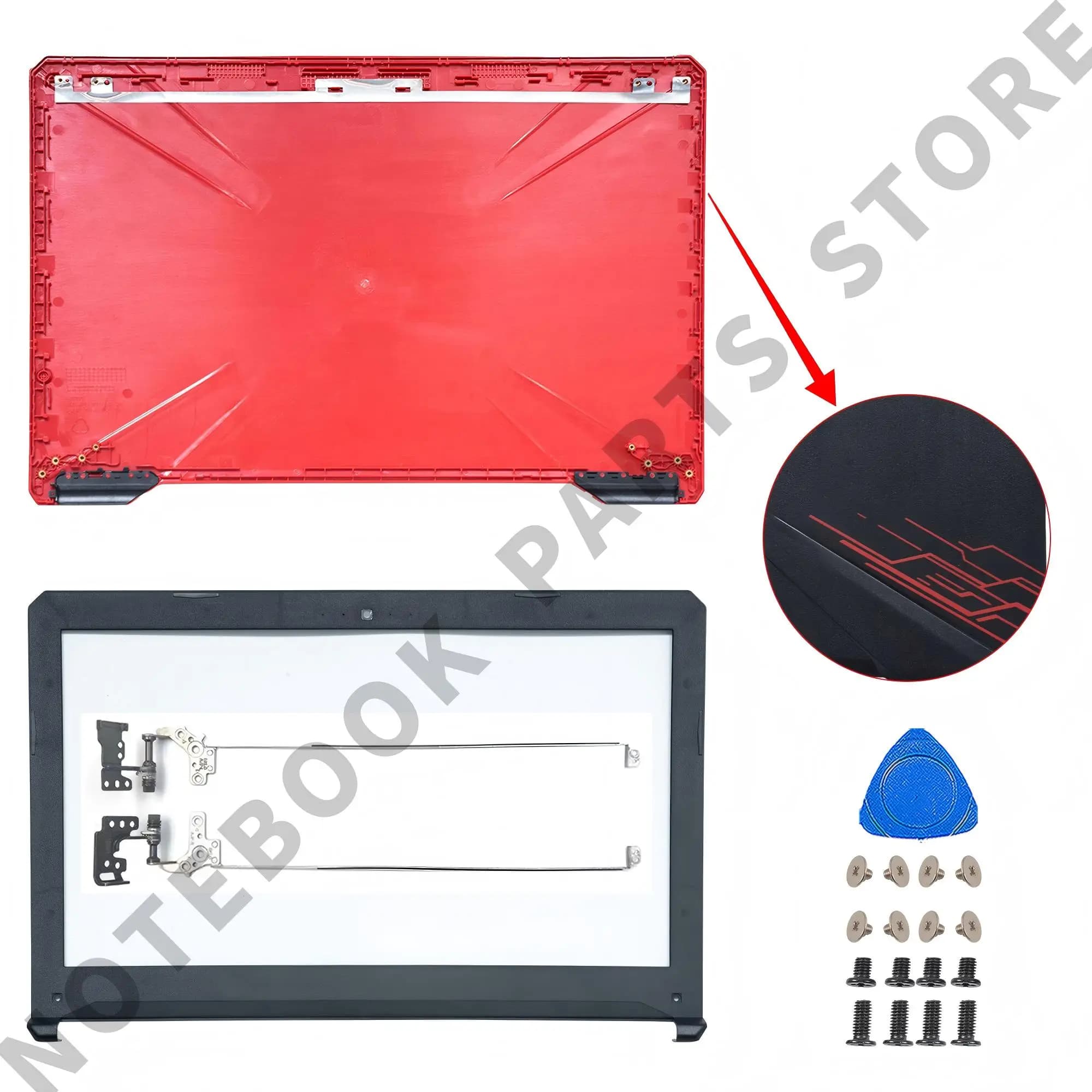 Custodia per FX504 FX504G FX504GD FX504GE FX80 FX80G FX80GD Nuovo LCD Della Copertura Posteriore Lunetta Frontale Cerniere di Ricambio in Plastica