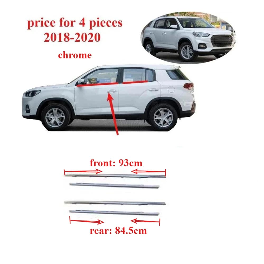 4 Pieces 1 Set Black Outside Moulding Belt Line Seal for Hyundai IX35 2018-2020 Protect Glass Rubber 83220-S6010