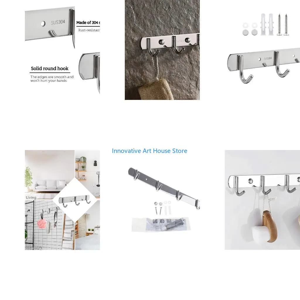 E1PC Wall Mounted Clothes Hook Rustproof Hangers for Towels Bags Hats Accessory