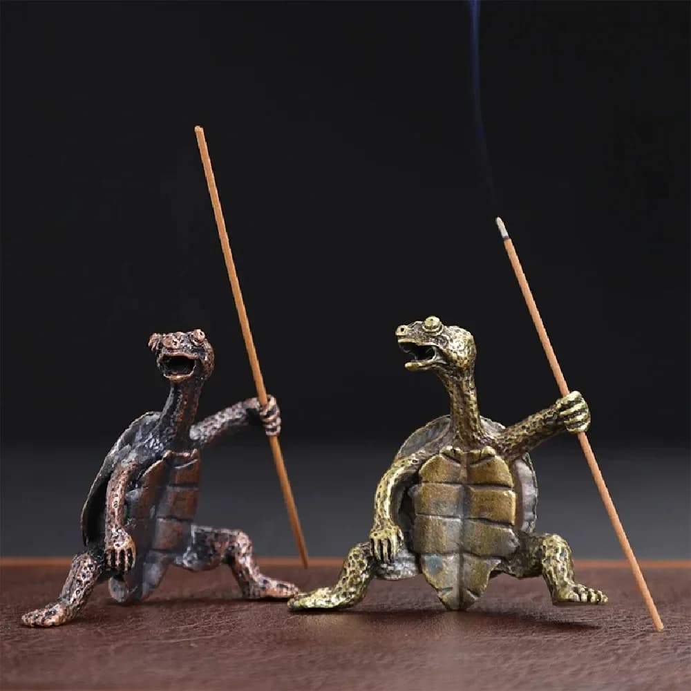1/2 pz Divertente Animale Incenso Mini Metallo A Forma di Tartaruga Bastone di Incenso Meditazione Buddha Legno di Sandalo Bastone Titolari Complementi Arredo Casa