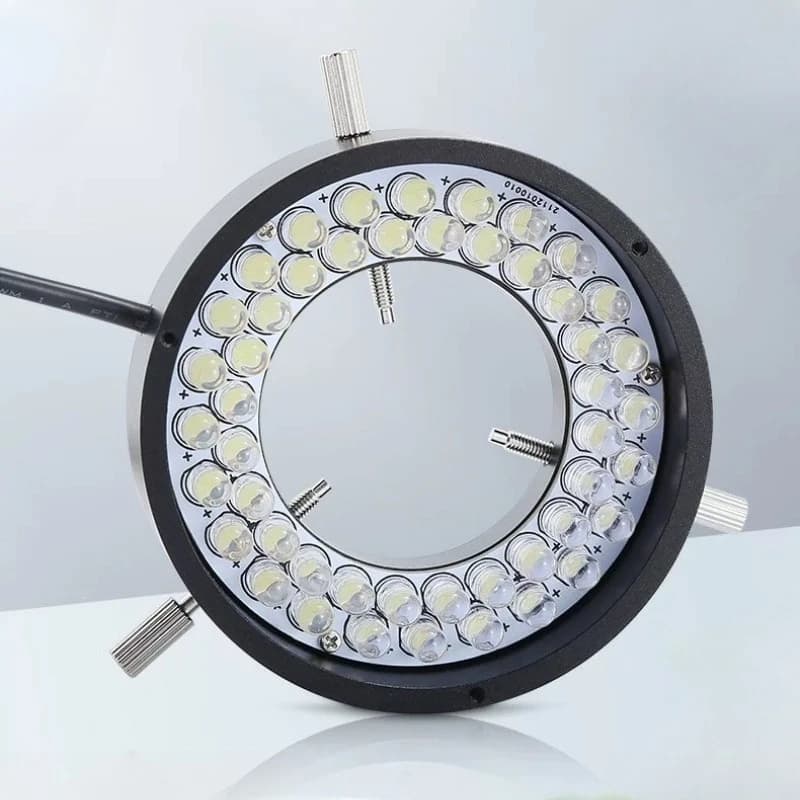 Illuminatore per Microscopio con 48 LED Regolabili, Luce ad Anello per Microscopio Stereo, Lampada per Lente d'Ingrandimento, Sorgente Luminosa per Fotocamera