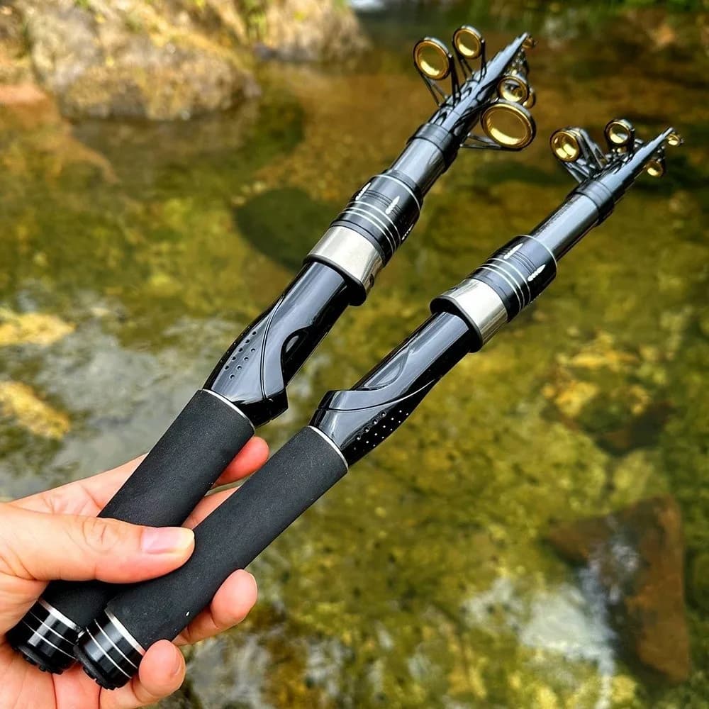 30T Carbon Fiber Retractable Fishing Rod Carbon Tip High Strength Surfcasting Rod Ultra Light Non-slip Grip