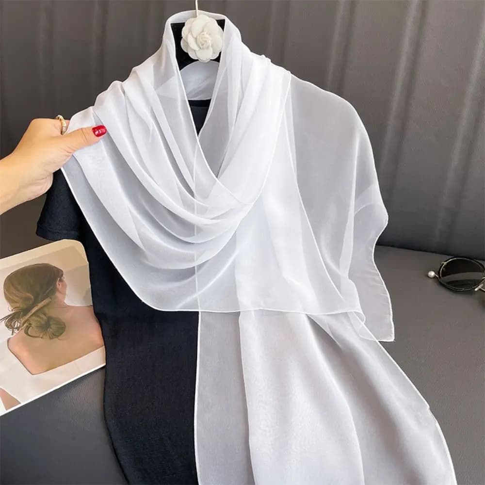 Sunscreen Chiffon Scarf Lotus leaf Luxury Brand Designer Simulation Silk Scarf Beach Scarf For Summer Women Accessories