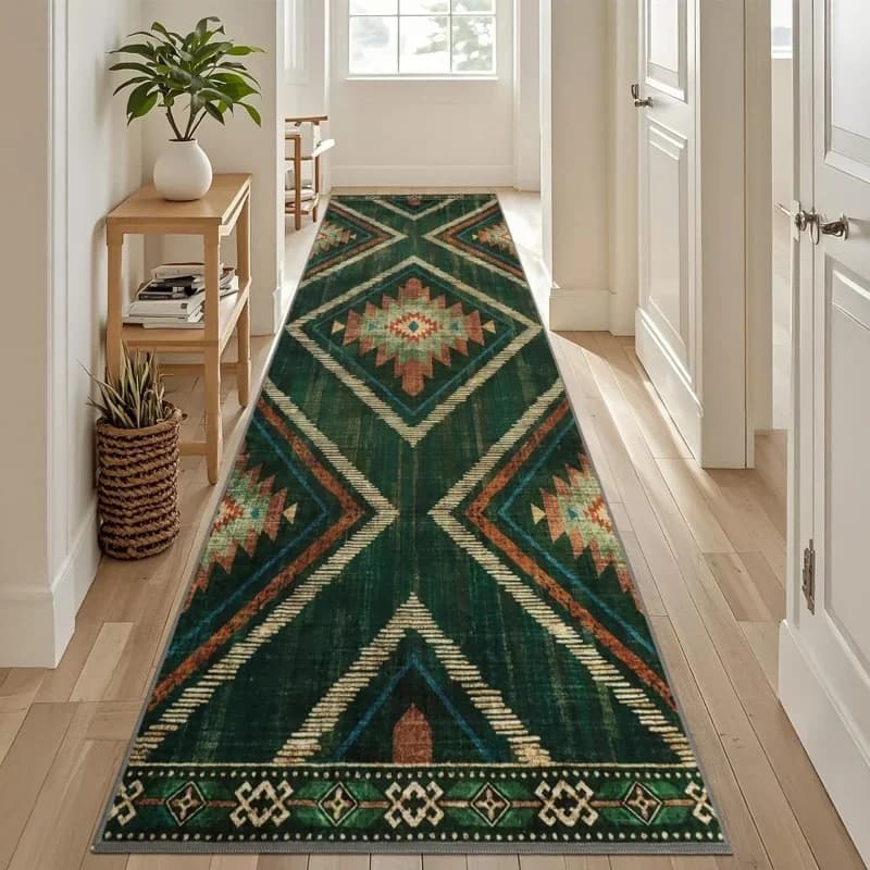 Multi Band Chevron Diamond Mixed Geometric Long Runner Rug Non Slip Washable Kitchen Mat Hallway Kitchen Floor Carpet