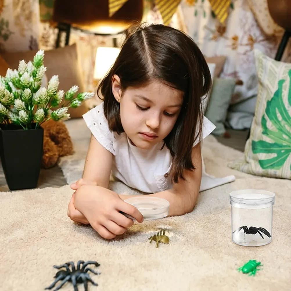 Set di 10 Contenitori per Osservazione Insetti con Lente d'Ingrandimento per Bambini, Visore Portatile per Piccoli Animali, Gabbia per Allevamento, Esplorazione Scientifica