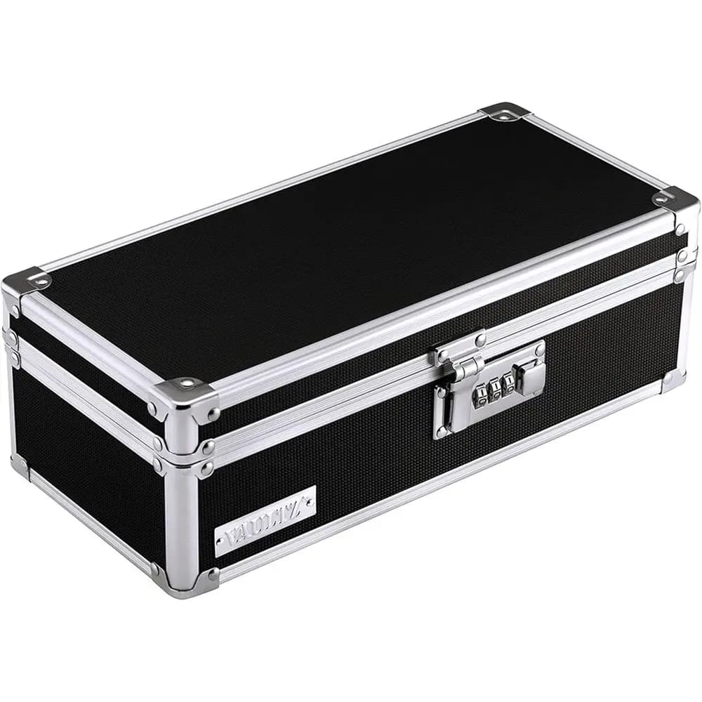 Medical box with combination lock, 3,75" x 11,88" x 5,25", Black (VZ03480)