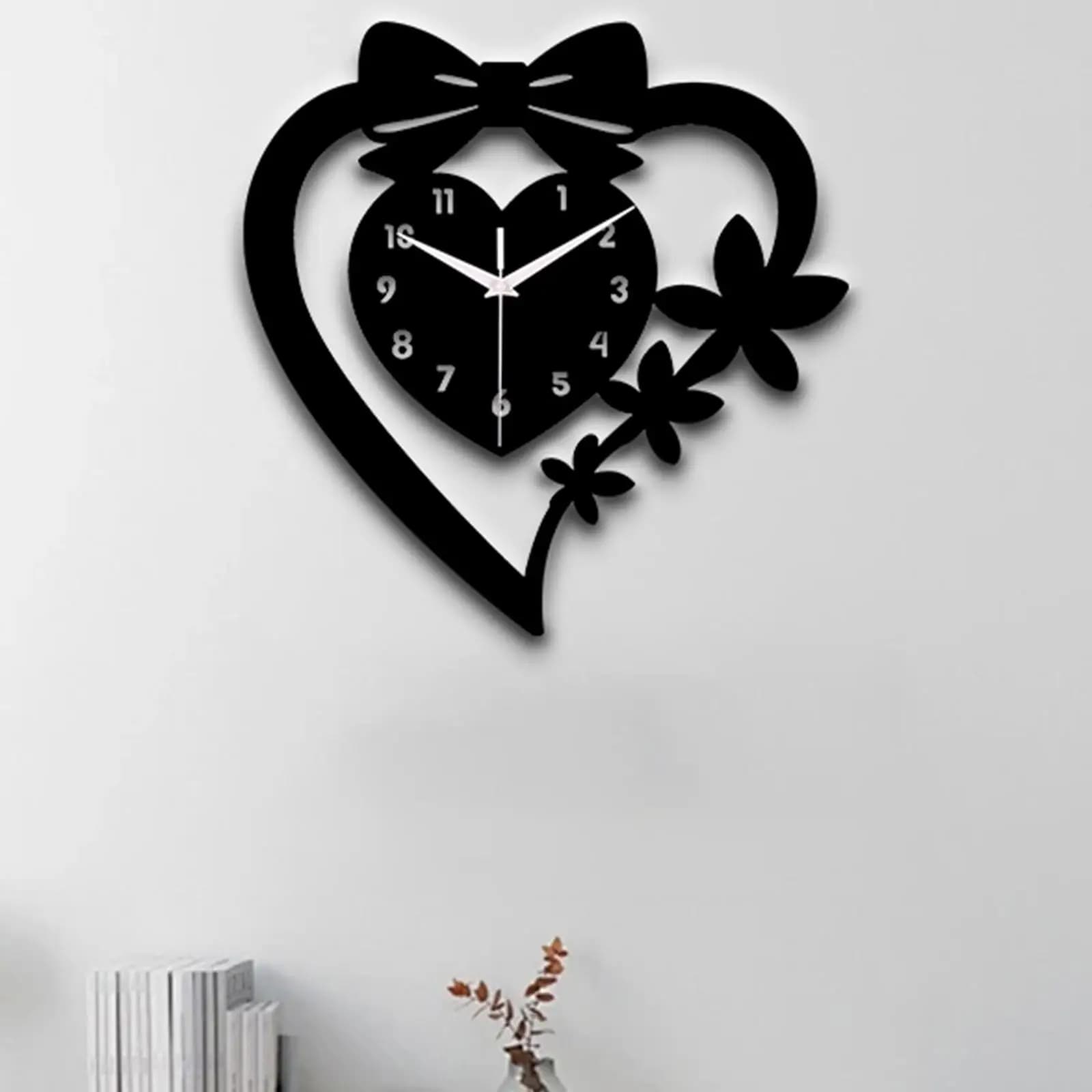 Orologio da Parete Decorativo in Acrilico a Forma di Cuore, Design Unico e Lussuoso per Soggiorno Moderno, Anniversario