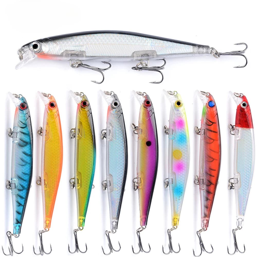 10 Pz Affondamento Lento Richiamo Minnow 13.5G Super Lungo Casting Rumoroso Tattling Bead Chartreuse Bass Esca Finta Esca Esca Dura