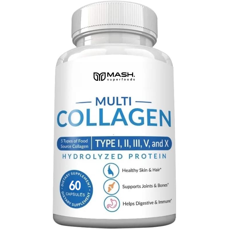 Multi Collagen Complex, Super Collagen 6-in-1, Contains Vitamin C, Hyaluronic Acid, Biotin, Curcuma
