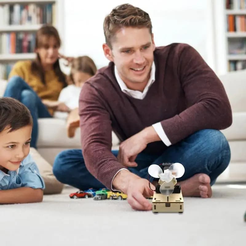 Kit scientifico per bambini Scuotendo la testa Fan Progetto scientifico Kit di esperimenti da tavolo Giocattoli educativi Giocattoli Tinker Giocattoli STEM in legno