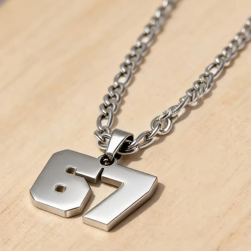 Stainless Steel Chain No. 67 Pendant Necklace Women's Men's Lucky Number T Rend Chain Party Jewelry Gift 67 Necklace
