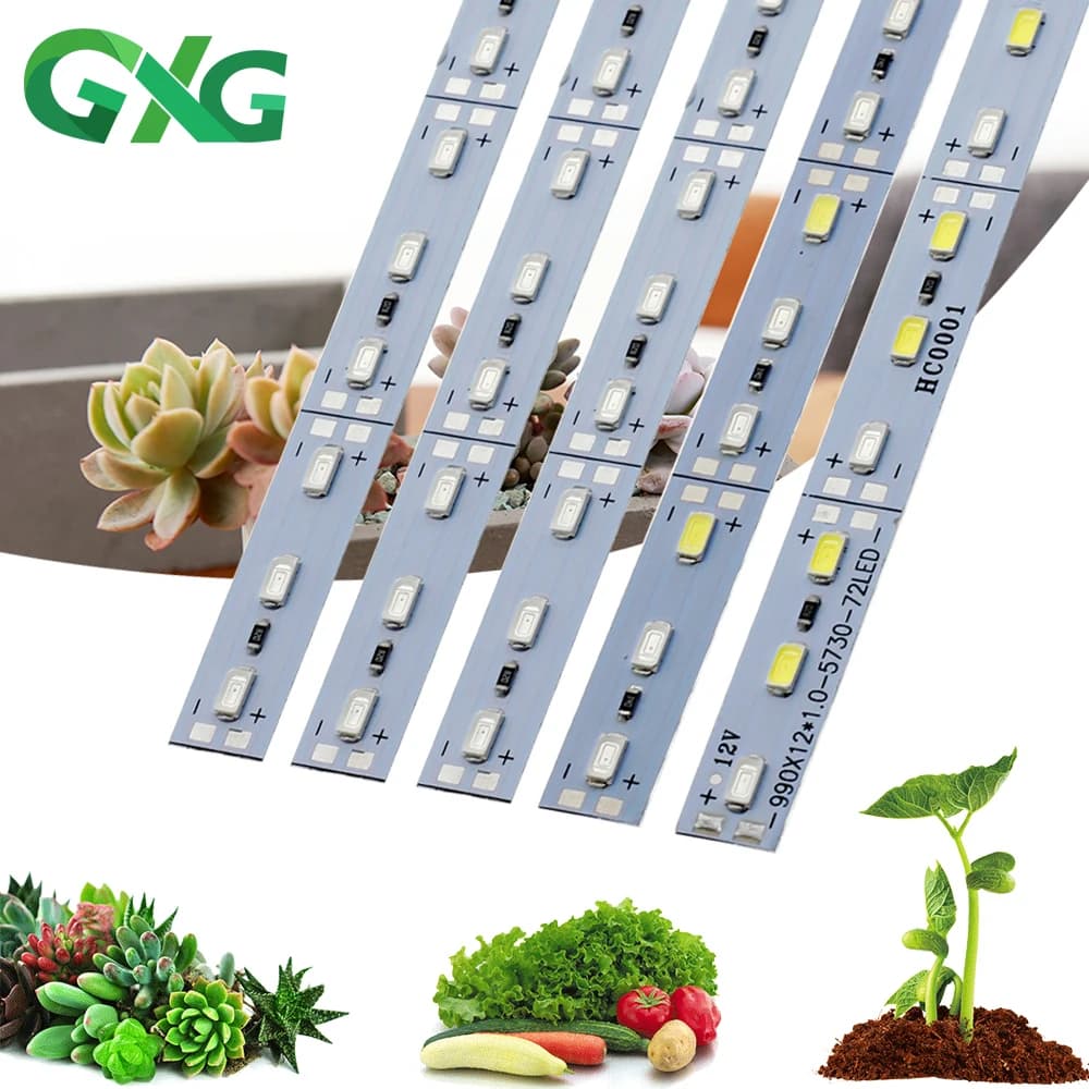 LED Bar 12V 5730 for Cultivation, White Red Light Blue, Plant Lamp, Bright Strip for Serra, Tent, Flowers, Semina, Hydroponic, 10 Pieces/Lotto