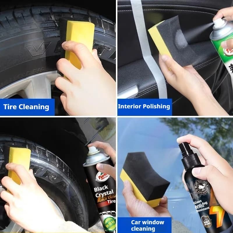 1/2 pezzi spugna per pulizia ruote auto lavaggio pneumatici tergicristallo aspirazione acqua spugna pad cera lucidatura spazzole per pneumatici strumenti accessori per lavaggio auto