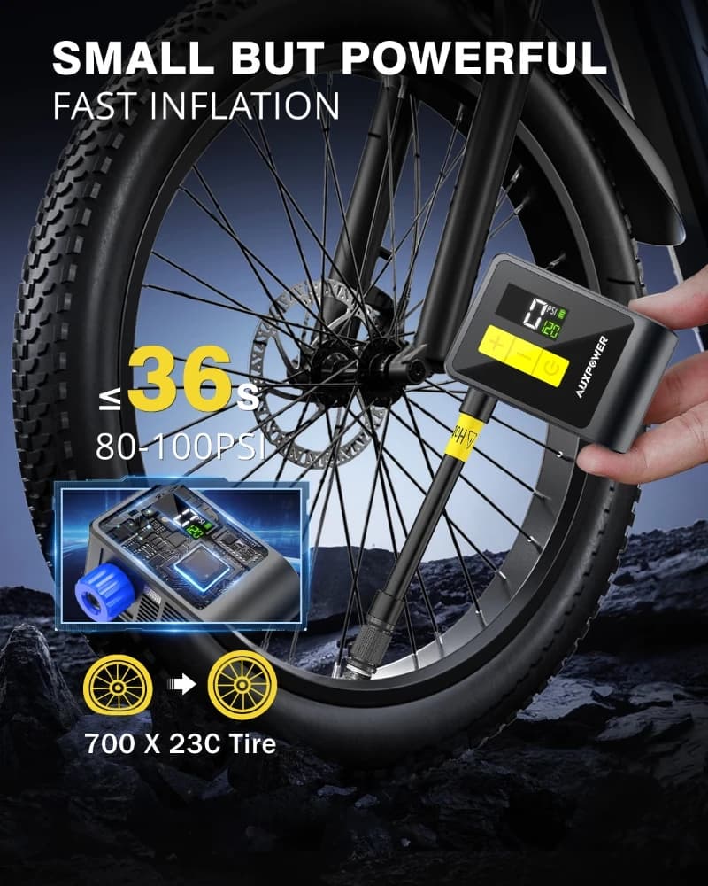 Mini pompa d'aria elettrica 120PSI Arresto automatico Potente gonfiatore digitale portatile con luce a LED per compressore di pneumatici per bici da moto