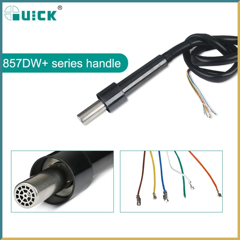 Quick 857DW + manico per pistola termica per stazione di saldatura rapida saldatura pistola ad aria calda maniglia di saldatura riparazione di ricambio per saldatura