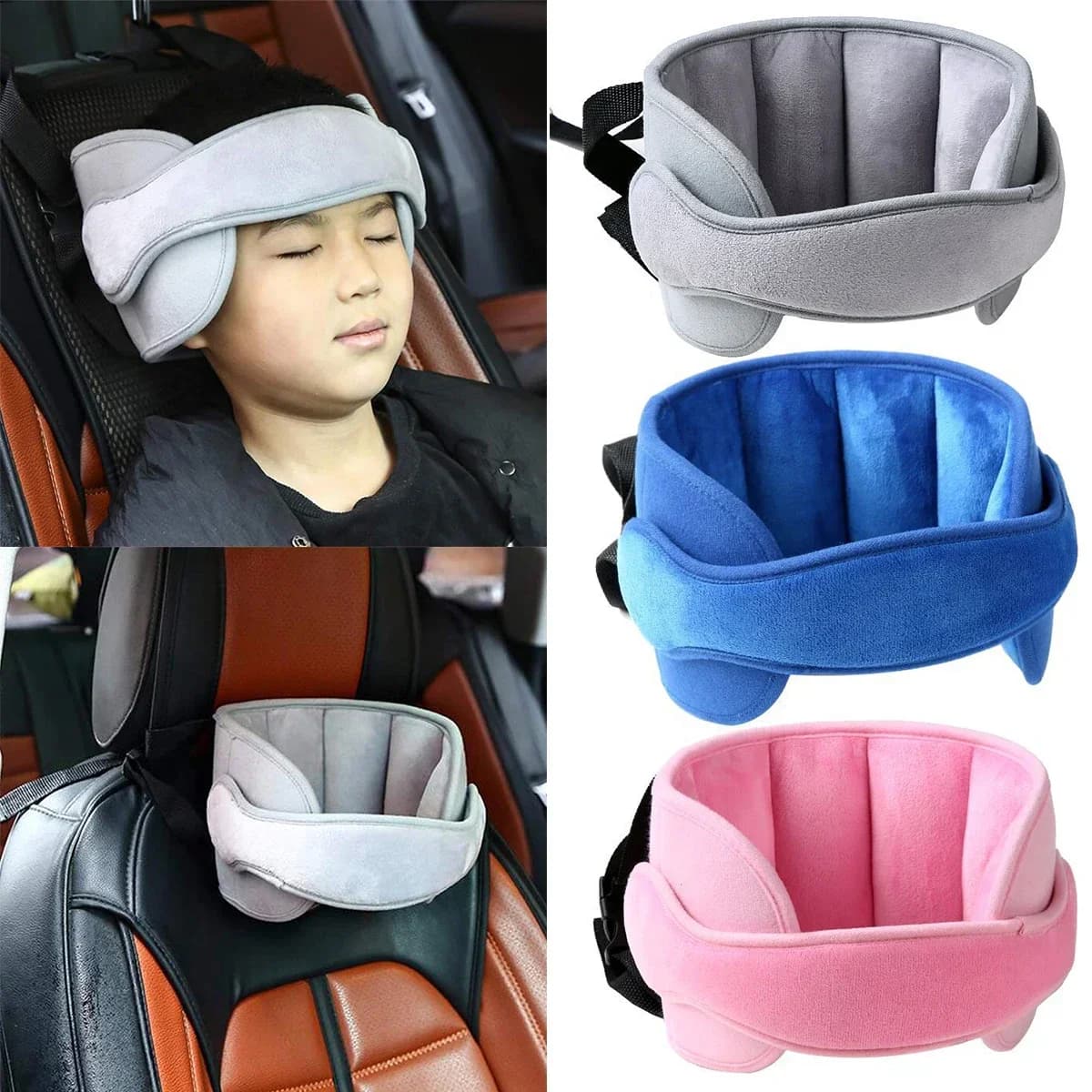 Seggiolino di sicurezza per auto per bambini Passeggino con cinghia fissa Cuscino per dormire Dispositivo di assistenza al sonno per bambini Ammortizzazione Prevenzione delle collisioni