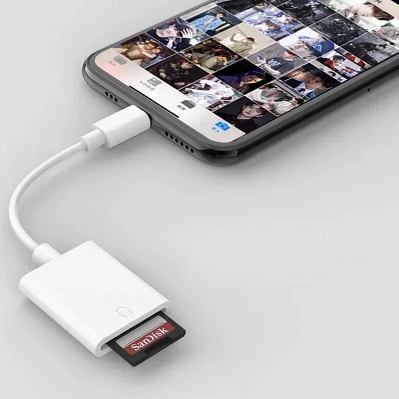 Lettore di schede multiple per Lightning per scheda di memoria SD TF, supporto IOS14, per iPhone 6/7/8/X/XR/11/12