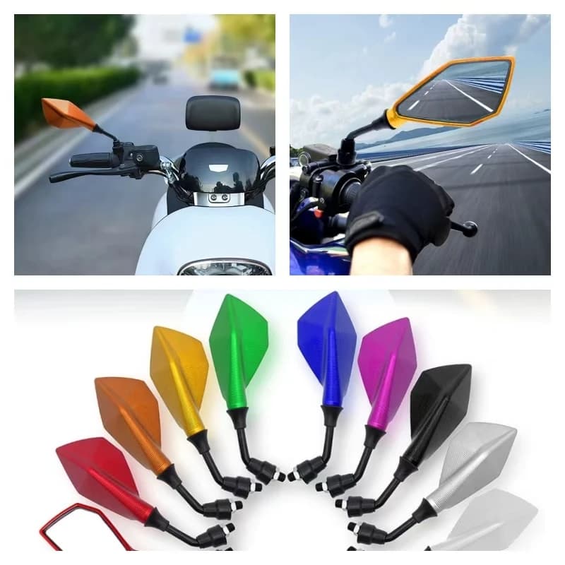Specchi retrovisori flessibili per moto, grandangolare, regolabili, bicicletta, lato manubrio bici, specchietto retrovisore, 10 mm, 2 pezzi